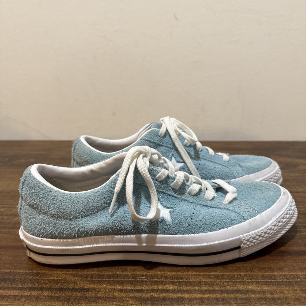 Womens Sz 9- Men Sz 7 Converse One Star Low Shoreline Blue - Suede - Picture 2 of 13